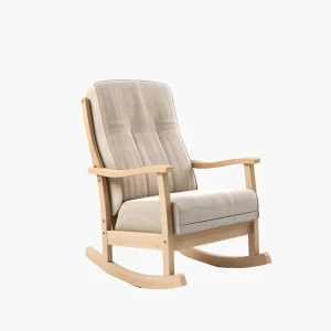 Modern Wooden Rocking Chair with Cushioned Seat