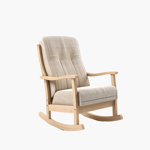 Modern Wooden Rocking Chair with Cushioned Seat