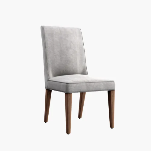 Modern Upholstered Dining Chair with Wooden Legs