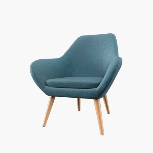 product-12 Modern Upholstered Accent Chair with Wooden Legs