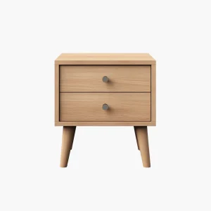 Modern 2-Drawer Wooden Nightstand