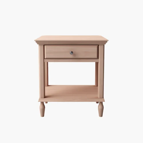 Modern Wooden Nightstand with Drawer and Open Shelf