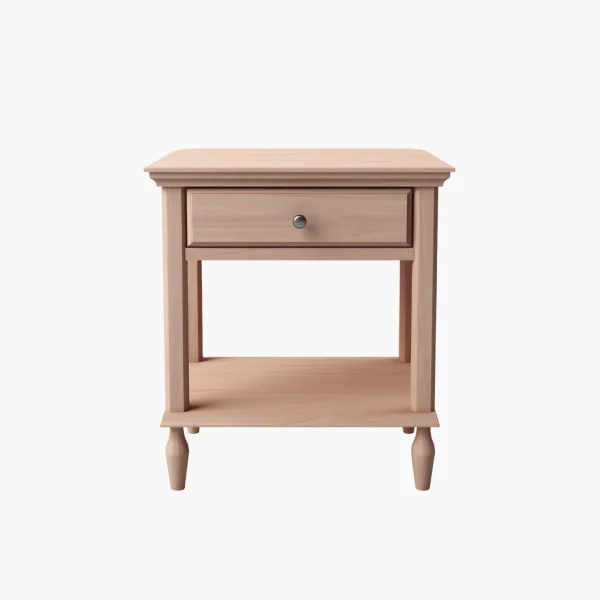 Modern Wooden Nightstand with Drawer and Open Shelf