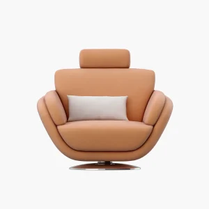 Luxury Swivel Lounge Chair with Adjustable Headrest
