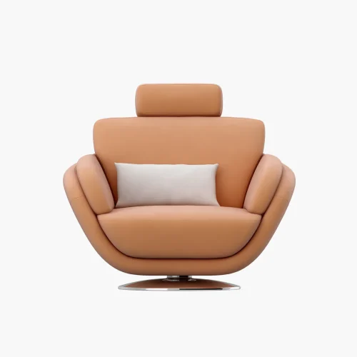 Luxury Swivel Lounge Chair with Adjustable Headrest