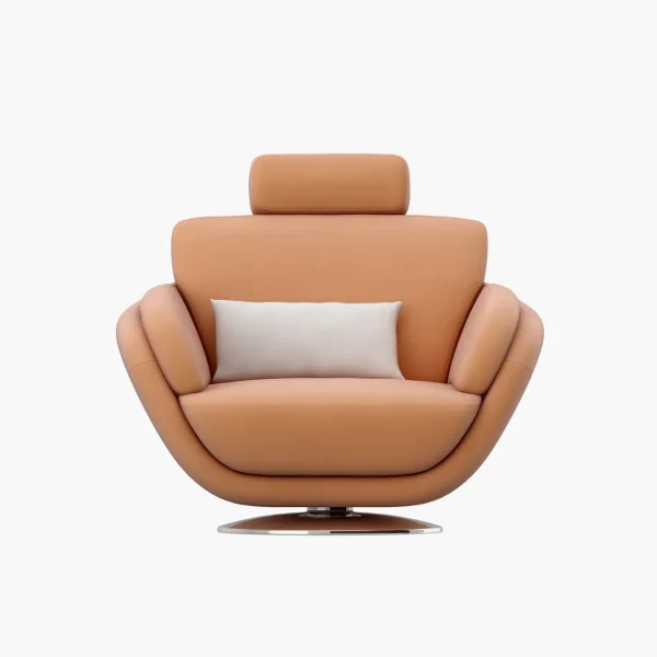Luxury Swivel Lounge Chair with Adjustable Headrest