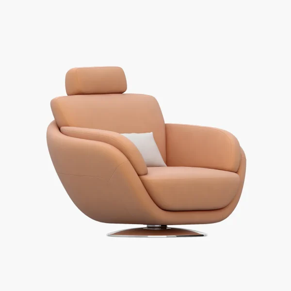 Luxury Swivel Lounge Chair with Adjustable Headrest