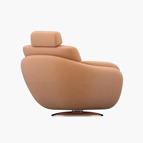 Luxury Swivel Lounge Chair with Adjustable Headrest