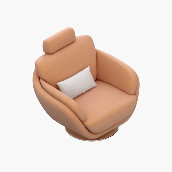 Luxury Swivel Lounge Chair with Adjustable Headrest