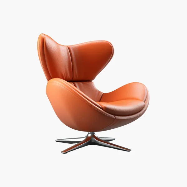 product-21 Modern Swivel Lounge Armchair with Ergonomic High-Back Design