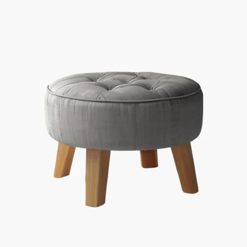 product-24 Modern Upholstered Round Ottoman Stool