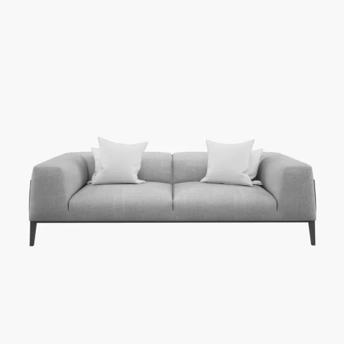 Modern Three-Seater Fabric Sofa