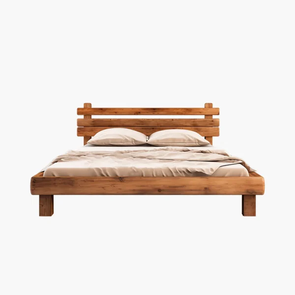 Rustic Solid Wood Bed Frame